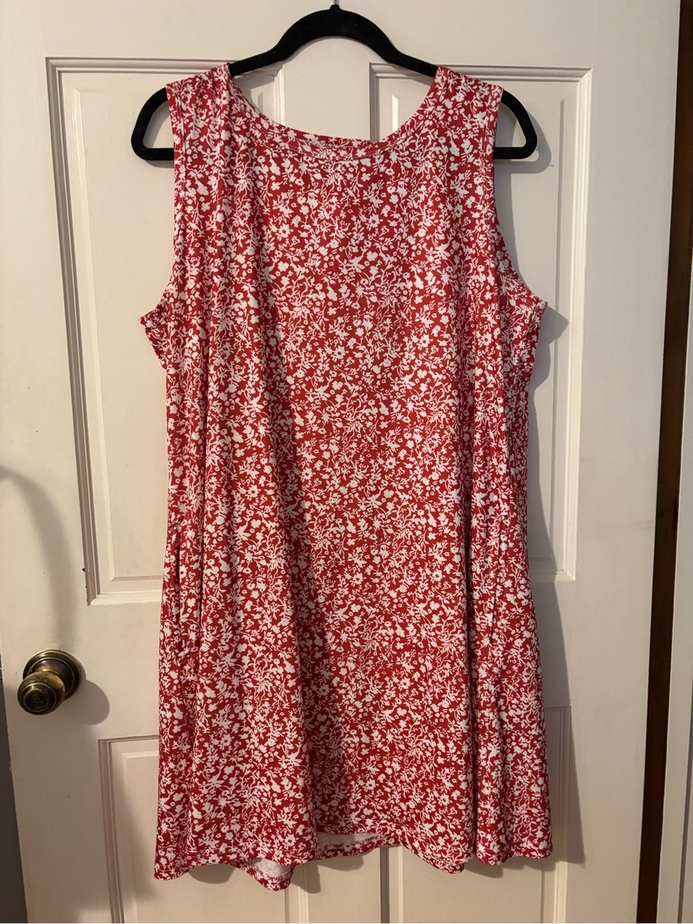 Amazon Red Floral Sleeveless knee length Dress